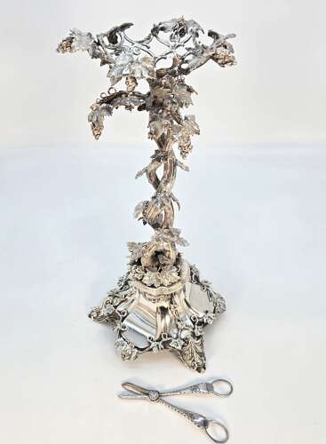A superb mid 19th century English silver plated & cut glass table centrepiece, circa 1860