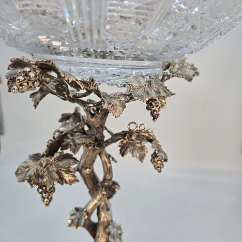 A superb mid 19th century English silver plated & cut glass table centrepiece, circa 1860