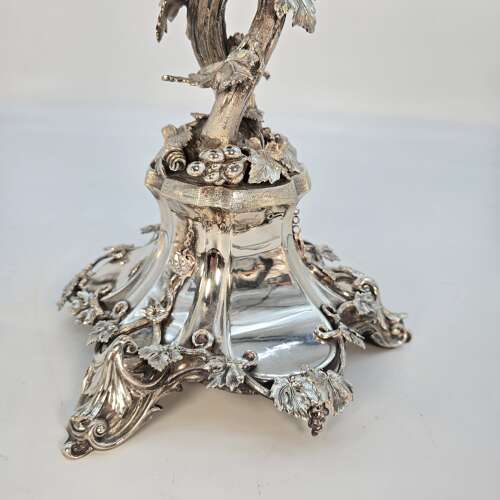 A superb mid 19th century English silver plated & cut glass table centrepiece, circa 1860