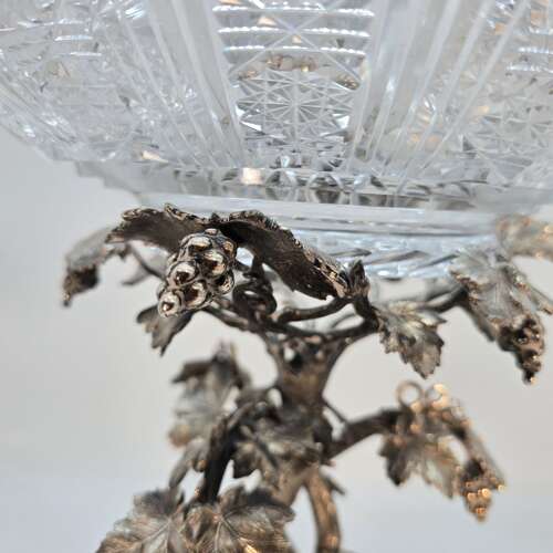 A superb mid 19th century English silver plated & cut glass table centrepiece, circa 1860